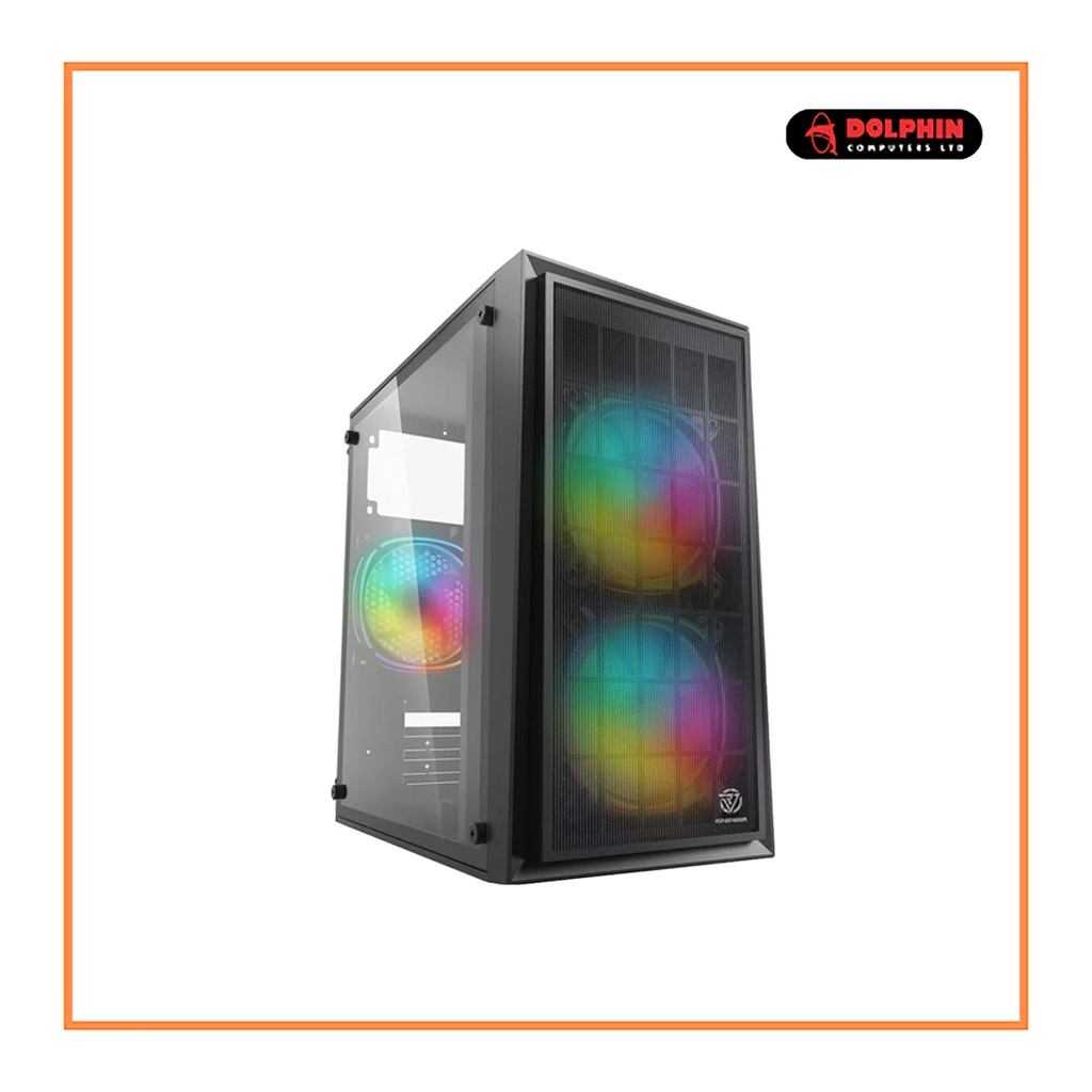 PERFACT,Revenger FIRE Mesh RGB Mini Tower Micro-ATX Gaming Casing (Black)