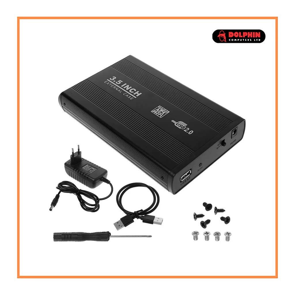 3.5 inch USB 2.0 2 Bay External HDD Case Enclosure