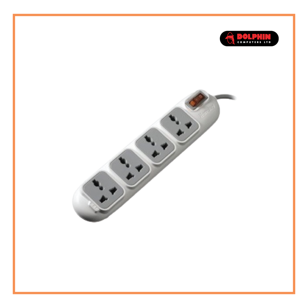 HUNTKEY SZM401 4 SOCKET  ONE SWITCH POWER STRIP,2 PIN PLUG,3M