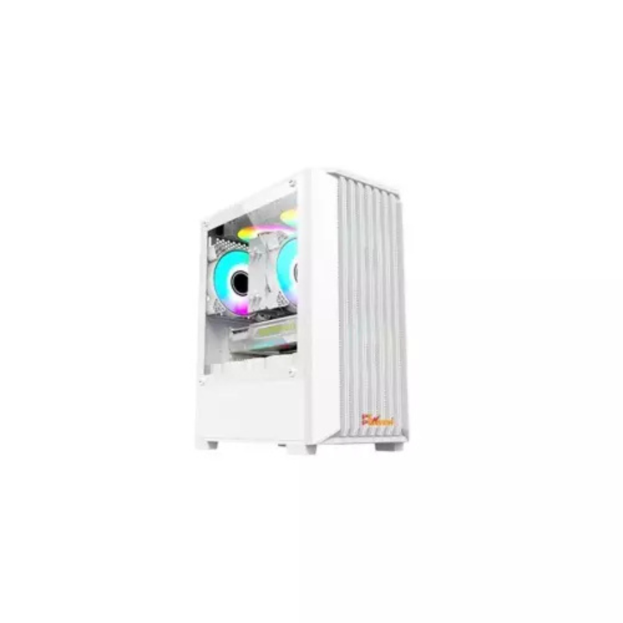 PC POWER GAMING CASING 3X FAN ARGB,WITH POWER SUPPLY,WHITE BREEZE MESH