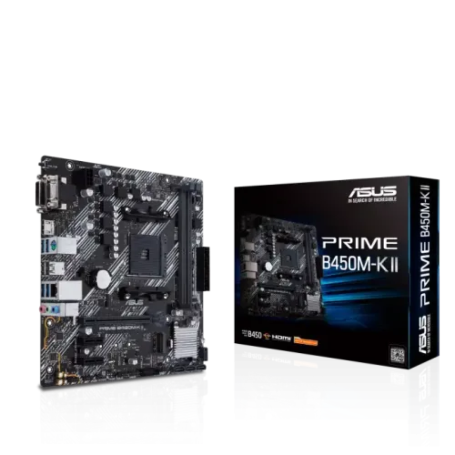 ASUS PRIME MOTHERBOARD B450M-K II,AMD CHIPSET,DDR4 4400,AMD4