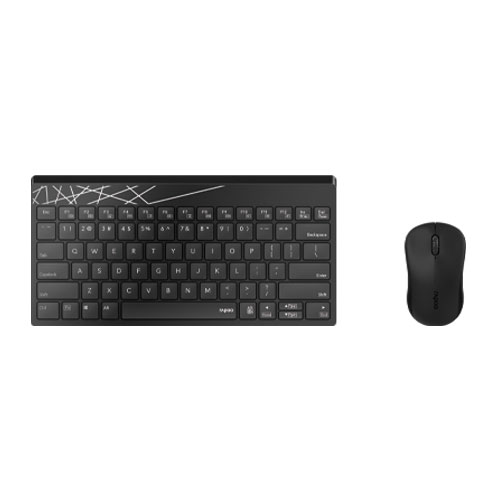 RAPOO WIRELESS KEYBOARD & MOUSE MINI COMBO 8000S BLACK