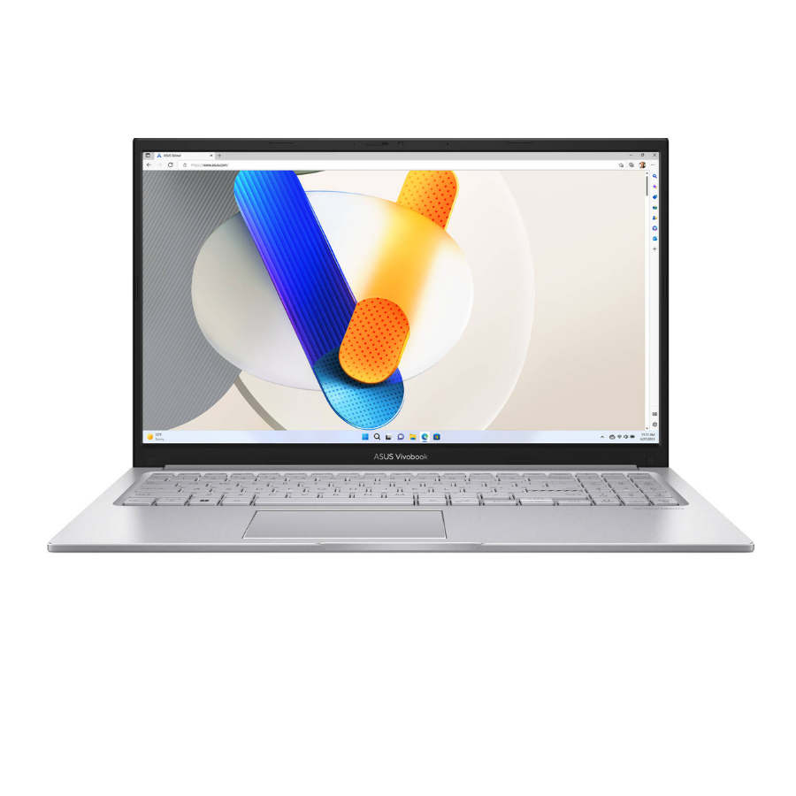 ASUS VIVOBOOK 15-X1504VA-C.SILVER NJ1860,INTEL CORE I5-13TH GEN-1334U- UP TO 4.6GHZ,12MB,RAM 8GB DDR4,SSD 512GB GEN3,15.6''FHD,WC,HDMI,WIFI,BT,WC,-02YEAR(BATTERY+ADAPTER-01YEAR)