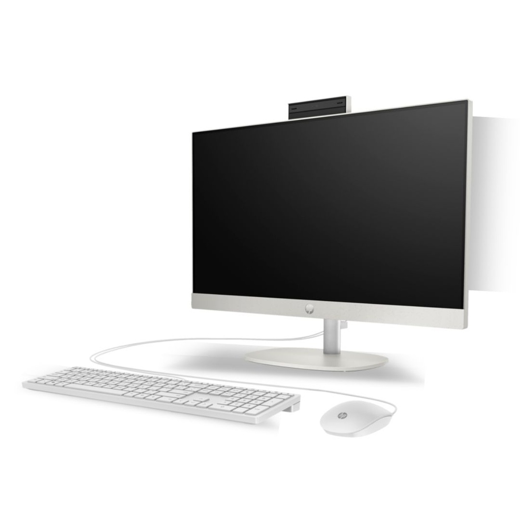HP ALL IN ONE AIO 24-CR0032L-INTEL CORE I5-13TH GEN-1334U,RAM 8GB DDR4,SSD 512GB,23.8''FHD,FREE DOS,KEYBOARD,MOUSE,BT,WC,S.GHITE-03YEAR