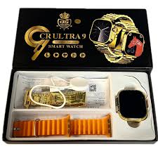 CR Ultra 9 Smart Watch with Golden Metal Chain