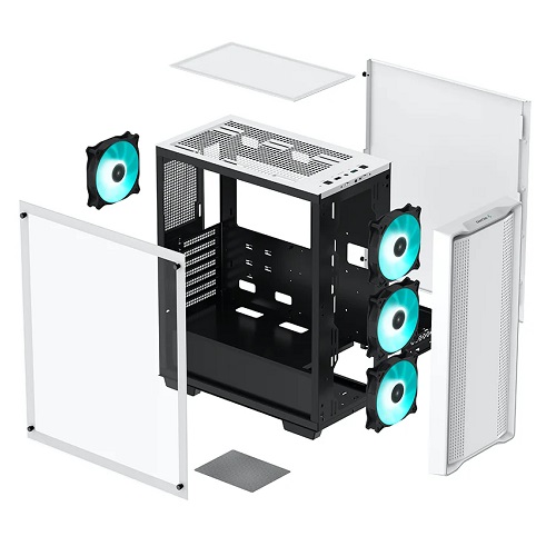 DEEPCOOL CASING GAMING 3X,FRONT,1XARGB,CC560 WH