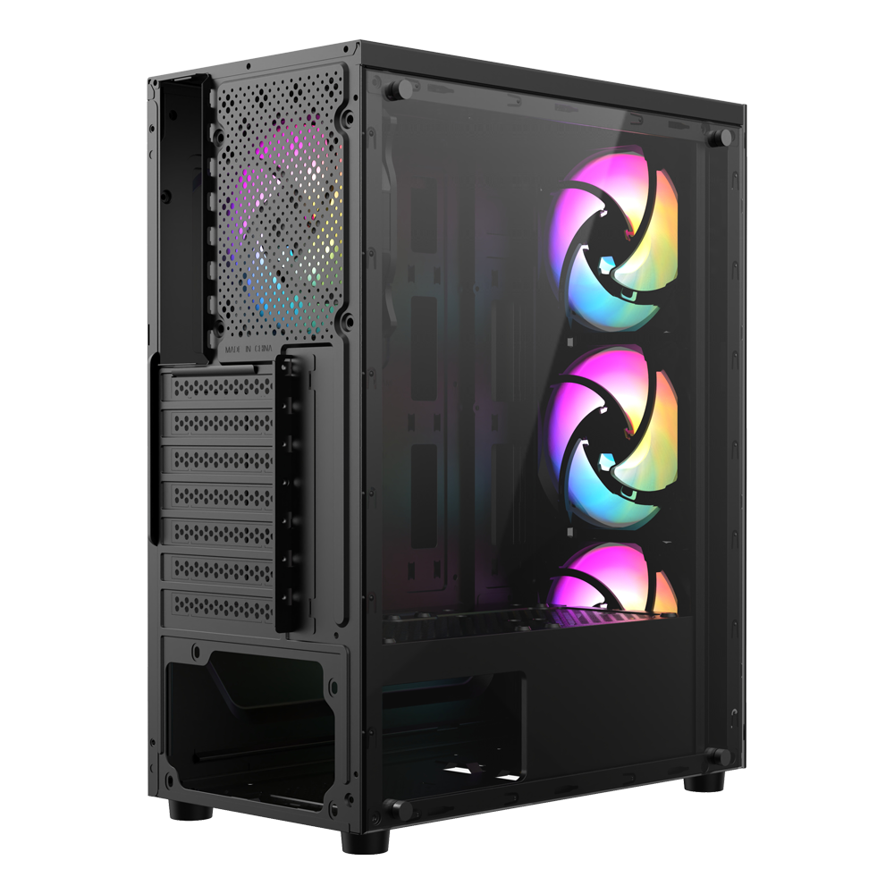 XTREME GAMING CASING 100E WITH 4RGB FAB,TEMPERED GLASS,POWER SUPPLU