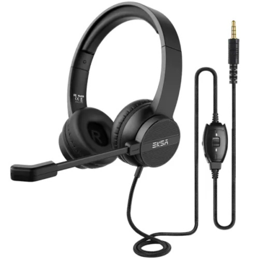 EKSA NOISE CANCELLING MICROPHONE WIRE HEADSET 3.5MM#H12