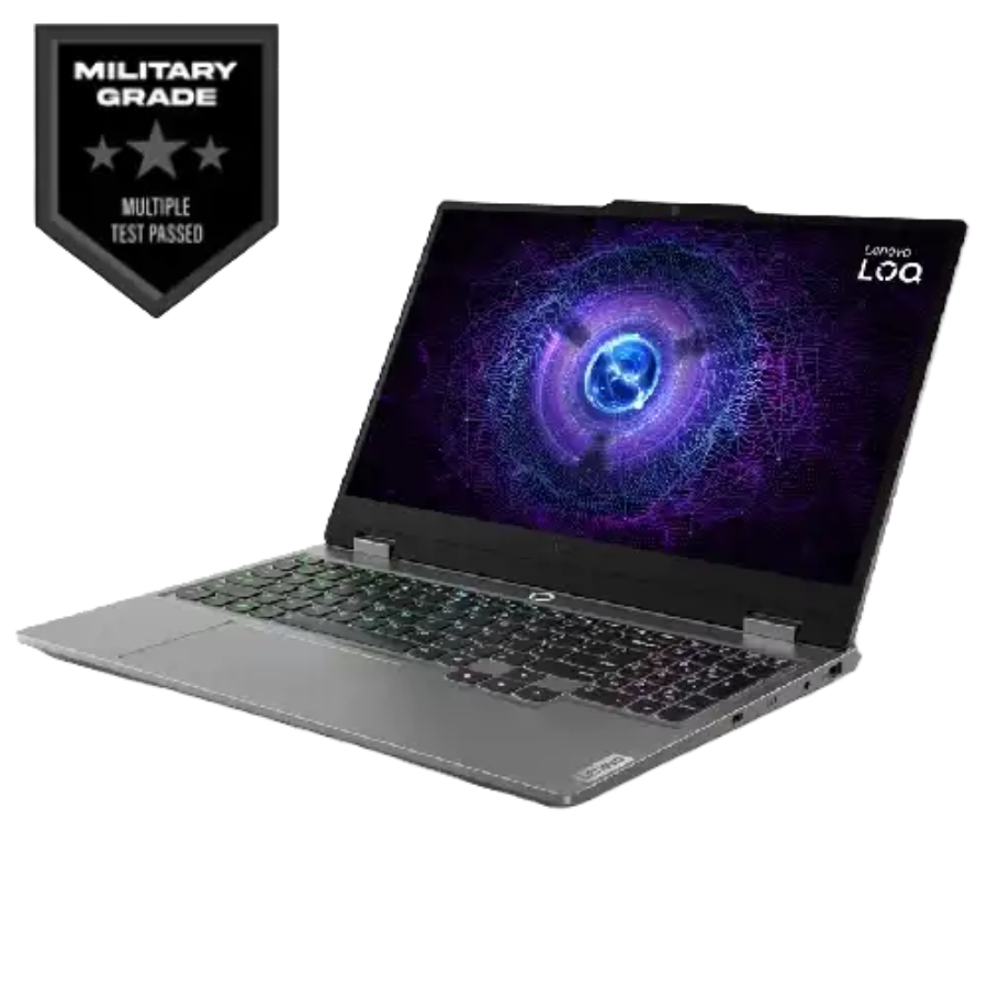 LENOVO LOQ-15IRX9- INTEL CORE I5-13TH GEN-13450H-4.6GHZ,10C,16TH,RAM 24GB DDR5,SSD 512GB,AGP RTX4050-6GB,144HZ,15.6''FHD,BACKLIT KB,BT,WIFI,WC,FREE DOS,LINA GREY-02YEAR(BATTERY+ADAPTER-01YEAR)
