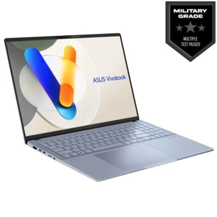 ASUS VIVOBOOK S16-S5606MA-MX071W,MIST BLUE-INTEL CORE ULTRA 5-125H-1.20 TO 4.50GHZ,18MB,RAM 16 GB DDR5-ON BD,SSD 512GB,16.0''3.2K OLED,INTEL ARC GRF,RGB ILLUMINATED K/B,BT,WC,WIFI,WIN-11-02YEAR(BATTERY+ADAPTER-01YEAR)